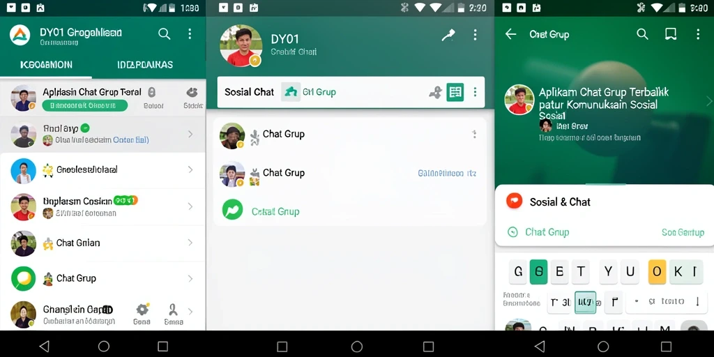 Tampilan antarmuka aplikasi Chat Grup DY01 yang menarik dan mudah digunakan.