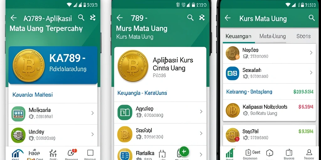 Antarmuka aplikasi KA789 menampilkan data kurs mata uang secara jelas.