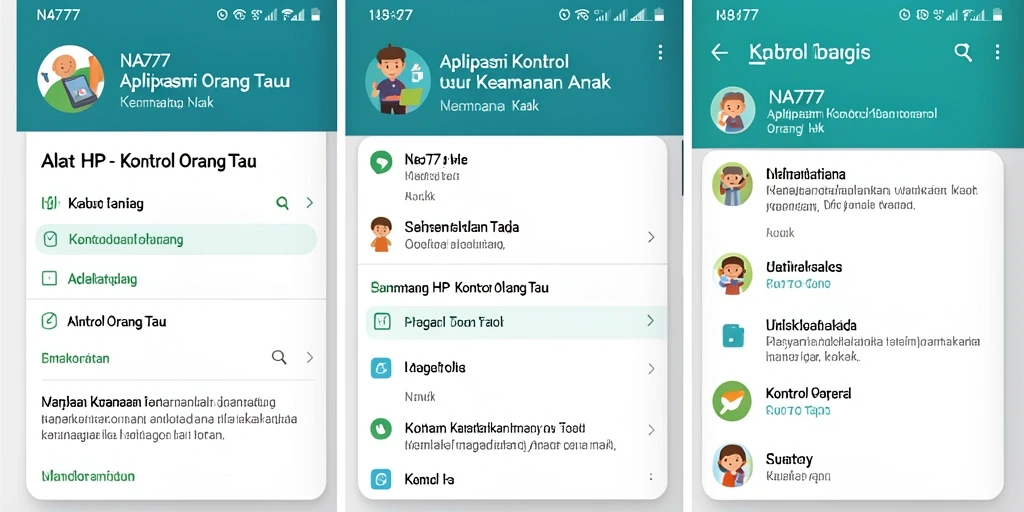 Antarmuka utama NA777 menampilkan kontrol dan pengaturan Kontrol Orang Tua.