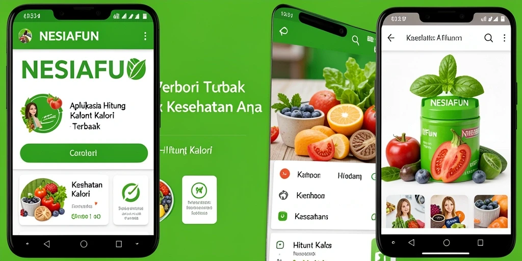 Tampilan antarmuka aplikasi Hitung Kalori NESIAFUN yang user-friendly.