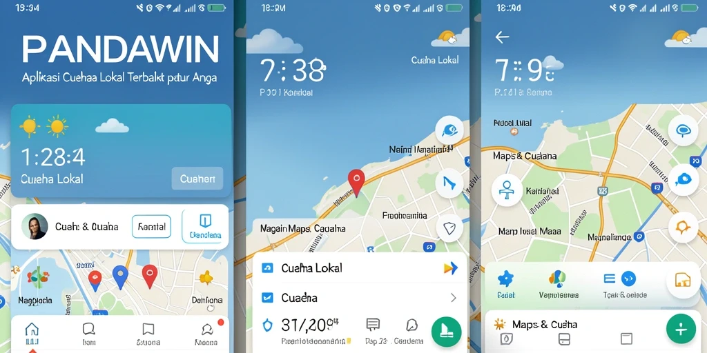 Tampilan antarmuka aplikasi Cuaca Lokal PANDAWIN yang informatif dan intuitif.