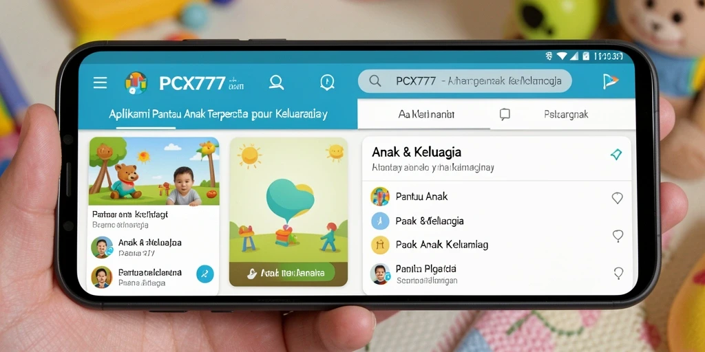 Antarmuka aplikasi PCX777 untuk pengawasan anak yang intuitif.