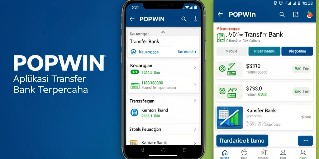 Tampilan antarmuka utama POPWIN untuk transfer bank yang sederhana dan efisien.